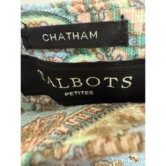 Talbots Petites Chatham Ankle Pants Paisley Blue 16 Petite Plus Size Retro - Picture 6 of 7